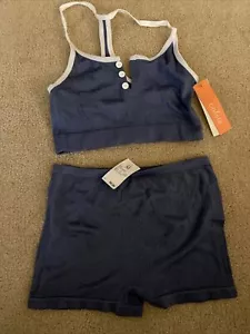 Colsie Girl's Bra And Shorts Blue Size Medium Two Piece - Picture 1 of 5