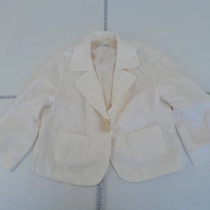 M&S Jacket Ivory 12 Smart Blazer Womens Wedding Floral AUTOGRAPH - Picture 1 of 12
