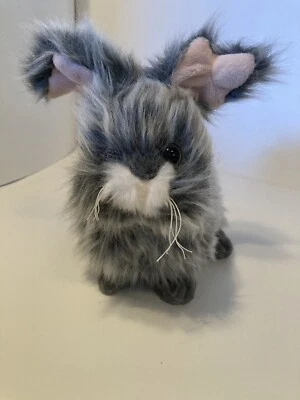 ganz webkins gray angora rabbit stuffed animal no code - Image 1 of 4