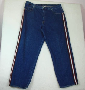Vintage Guess USA Jeans Mens 42 Baggy Y2K Striped Denim Size 42x32 - Picture 1 of 11