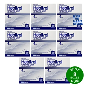 Habitrol Gum 4mg Mint 1632 Pieces 8 Boxes x 204 pcs Sugar Free Nicotine 2026 - Picture 1 of 4