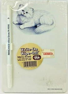Vtg WRITE-ON WIPE-OFF Memo Board 1982 #437 Freelance Inc Kitten Cat Gemco NEW - Picture 1 of 2