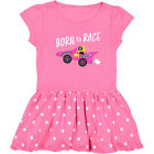 Inktastic Born To Race- Pink Race Car Toddler Dress Racing Kids Driver Track