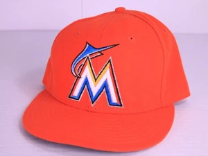 MLB Florida Marlins Hat 7 1/2 Orange New Era 59Fifty Baseball Cap Hat 59.6 cm. ! - Picture 1 of 9