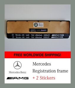 2 X Mercedes AMG Registration frames+2 Stickers AMG GmbH Plate Holder Surrounds