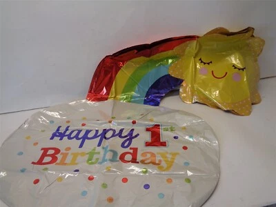 Qty = 5: Happy 1st Birthday Rainbow 30" Foil Balloon Item No. 34524 - Image 1 of 2