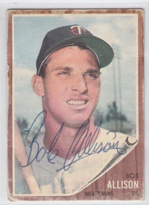 1962 Topps SIGNED AUTOGRAPHED Bob Allison Twins # 180 - Image 1 of 2