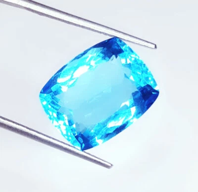 Cojín aguamarina transparente certificado aguamarina azul piedras preciosas sueltas 11,07 quilates Foto 1 de 4