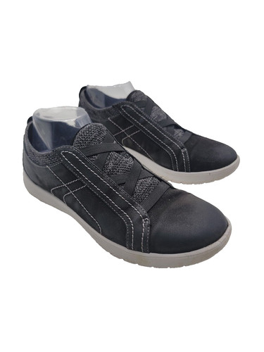 Scarpe sneakers Clarks donna taglia 9 5M nabuk slip on nere