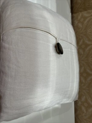 Funda Almohada Pottery Barn Lino 18x18 Botón Sobre Natural Beige Playa Foto 1 de 4