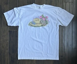 Vintage Don Kent Art T-shirt Sz XL Nature Animal Bunny Rabbit Country Scene - Picture 1 of 6