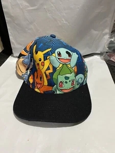 Pokemon All Over Print Snapback Hat Cap 2016 Charmander Squirttle Pikachu - Picture 1 of 8