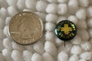 Golden Cross Society Vintage Metal Pin Pinback Button #30825 - Picture 1 of 2