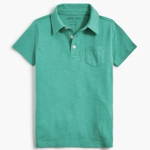 Crewcuts Polo Boys S Cotton Slub Pocket Bright Patina Preppy Classic - Picture 1 of 11