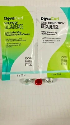 DEVACURL NO POO DECADENCE MOISTURIZING MILK CLEANSER/CONDITIONER SAMPLE DUO 2oz! - Image 1 of 3