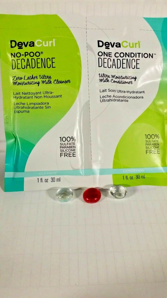 DEVACURL NO POO DECADENCE MOISTURIZING MILK CLEANSER/CONDITIONER SAMPLE DUO 2oz! - Image 1 of 3