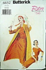 DRESS COAT SEWING PATTERN Butterick 6632 Size 6-10 Womens Retro 50s Uncut - Picture 1 of 2