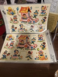 2 - 1976 Vintage Decalart Water Applied Decals Children playing - Picture 1 of 8