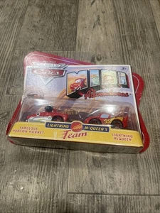 Disney Cars Mini Adventures Hudson Hornet & Lightning McQueen Red Toy Car Set - Picture 1 of 10