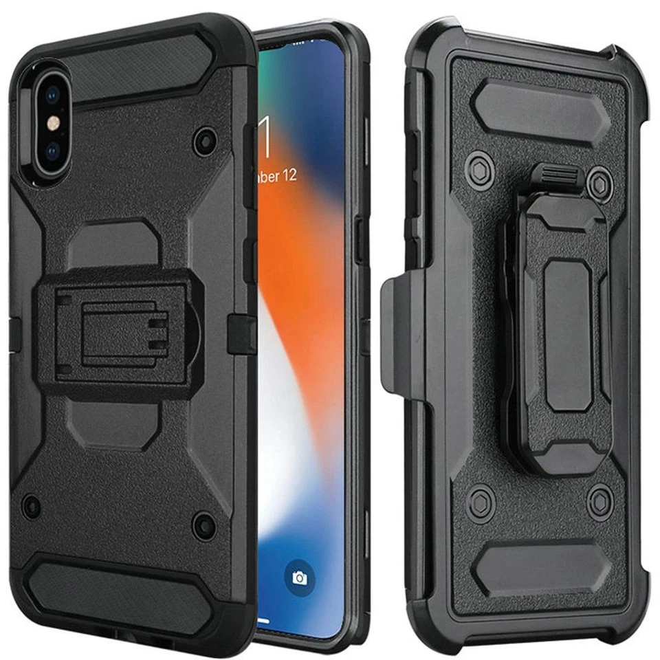 "GSA Rugged Kickstand Holster for iPhone XS Max - Black Tough Case" - Image 1 of 1