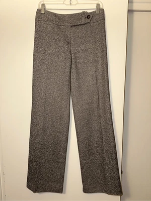 Talbots Vintage Size 2 Black White Tweed Wool Blend Wide Leg Womens Pants EUC - Image 1 of 4