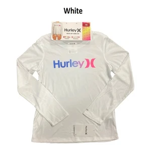 Hurley Youth Girl's UPF 50+ H2O Dri Fit Long Sleeve Rash Guard Swim Top - Picture 1 of 2