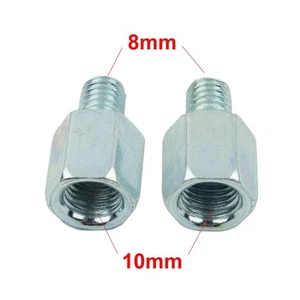 Mirror Adapter Threaded 2 Pcs Accessories Clockwise Motorcycle Brand New - Picture 1 of 23