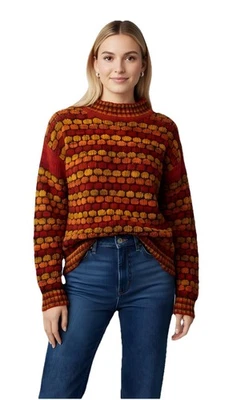 Suéter tejido Victoria Harbour naranja/amarillo cuello falso talla grande nuevo con etiquetas Foto 1 de 4