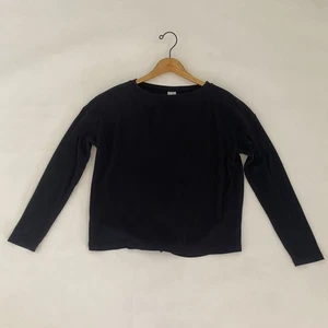 Z by Zella Womens M Long Sleeve Black See Thru Open Back Cut Out Top Soft EUC - Picture 1 of 6