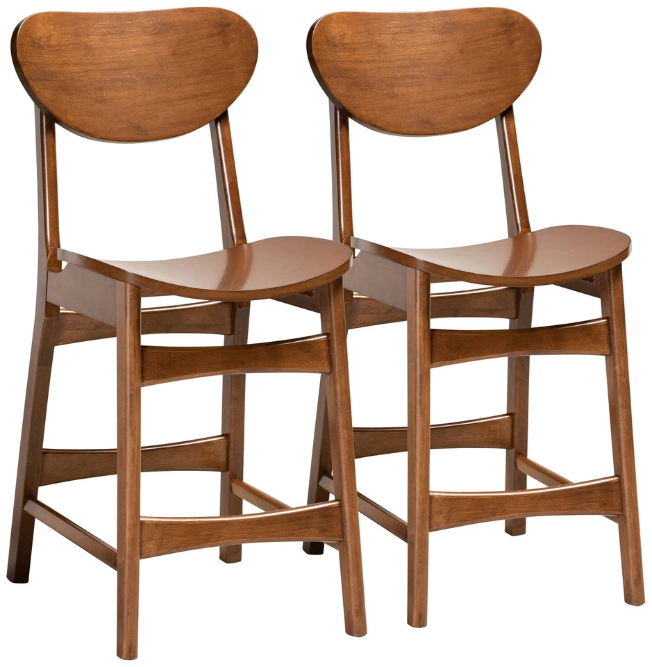 Katya 23 1/2" Walnut Brown Counter Stools Set of 2 - Image 1 of 1