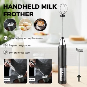 Milk Frother Handheld Portable Electric Rechargeable Coffee Whisk Mixer Beater - Imagen 1 de 13