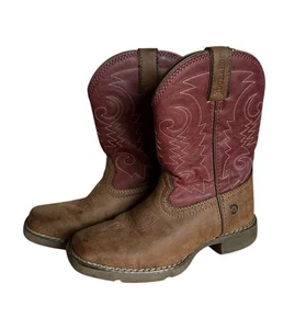 Durango Kids 8" Boots Briar Brown Brick Red Cowboy Style DBTO222TS Kids 13M - Picture 1 of 8