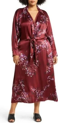 Vestido midi para mujer VINCE Forsythia manga larga satinado talla 3X Foto 1 de 4