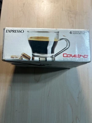 Juego de 4 TAZAS DE CAFÉ COVETRO EXPRESSO de vidrio italiano fino de BORMIOLI ROCCO CASA Foto 1 de 4