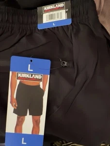 Kirkland Signature Men's Stretch Swim Shorts w/ Liner, Black , Large - Picture 1 of 5
