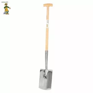 Edelstahl Spaten mit T-Stiel Gartenspaten Gärtnerspaten Grabespaten Schaufel - Bild 1 von 3
