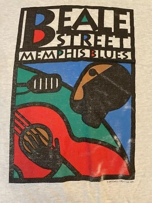 Vintage 1994 Memphis Blues Beale Street Shirt Single Stitch Musical 3XL - Image 1 of 4