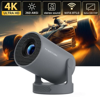 4K Projector HY300 PRO android 11– Dual WiFi6, 260 ANSI Lumens, Allwinner H713 - Image 1 of 4