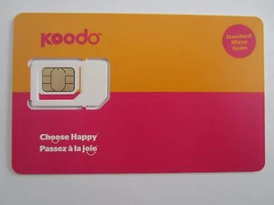 Carte Koodo Multi SIM (Nano + Micro + Régulière) 3G 4G LTE POSTPAID - Photo 1 sur 1