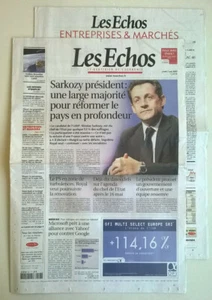 LES ECHOS du 7 mai 2007 - Nicolas SARKOZY élu Président - Picture 1 of 10