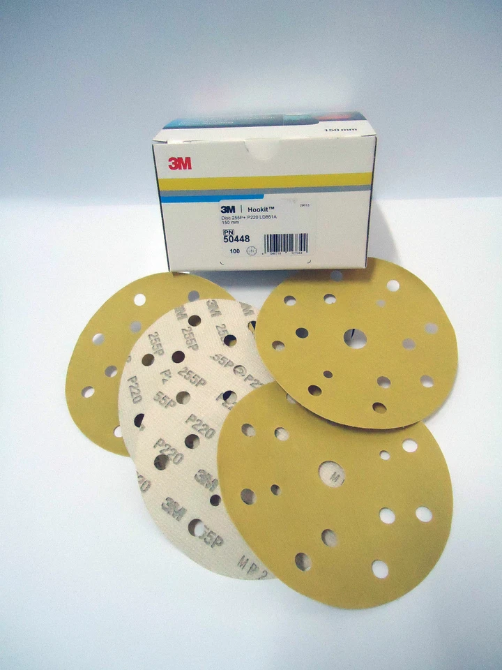 3M HOOKIT DISCHI ABRASIVI PREMIUM GOLD ORO 255P 15 FORI FORATI PREMIUM ABRASIVO - Immagine 1 di 1