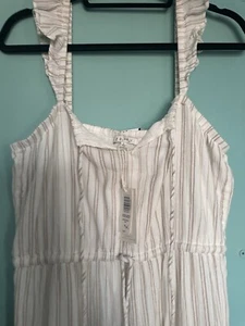 NWT Z Supply La Brisa Womens White & Beige Stripe Long Summer Dress Large - Picture 1 of 8
