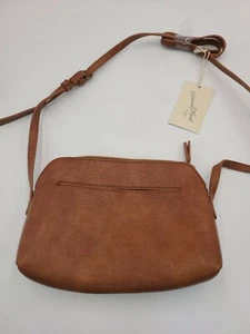 Universal Thread Small Zip Cross Body Bag Handtasche Geldbeutel Cognac Leder - Bild 1 von 2