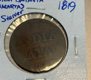 NETHERLANDS EAST INDIES COIN -1/2 STUIVER 1819 William I - Imagen 1 de 4