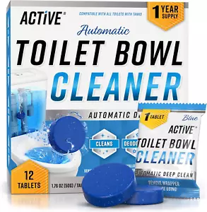 ACTIVE Automatic Toilet Bowl Cleaner Tablets Blue Gel Toilet Tank Cleaners, Sept - Picture 1 of 12
