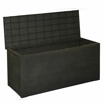 Extra Large Storage Solution Box Garden Patio Chest Lid Container Wood Look New - Image 1 of 4