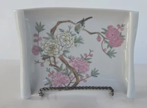 Chinesischer Yongzheng Porzellan Famille Rose Prunus Baum Rollteller Tablett Vögel - Bild 1 von 8