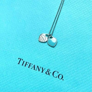 FFANY & Co. Regreso a Doble Corazón Mini Colgante Collar Esmalte Azul No CAJA - Imagen 1 de 7