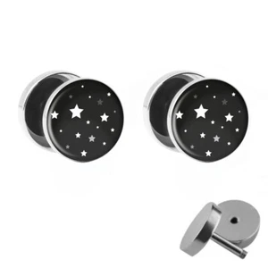 Treuheld® - Motiv Fake Plug "Sterne Weiß" - Set - Weiß - Stahl - Unisex (6284) - Bild 1 von 2