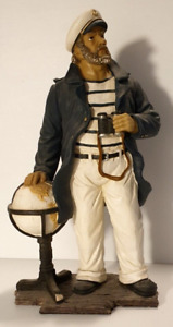 CAPE COD SEA CAPTAIN FIGURE with Globe & Binoculars Stands 33 cm or 13" Tall.